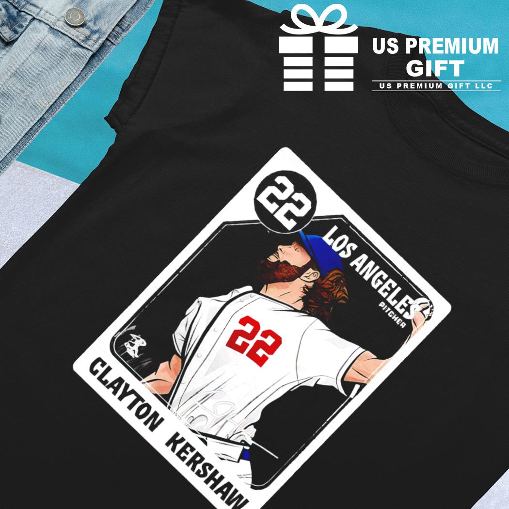 Clayton Kershaw 22 Los Angeles Dodgers baseball player action pose  signature outline card gift shirt, hoodie, sweater, long sleeve and tank top