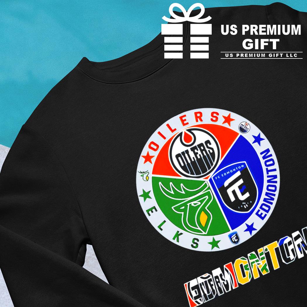 Edmonton Oilers Elks Edmonton 3 teams sports circle logo shirt, hoodie,  sweater, long sleeve and tank top