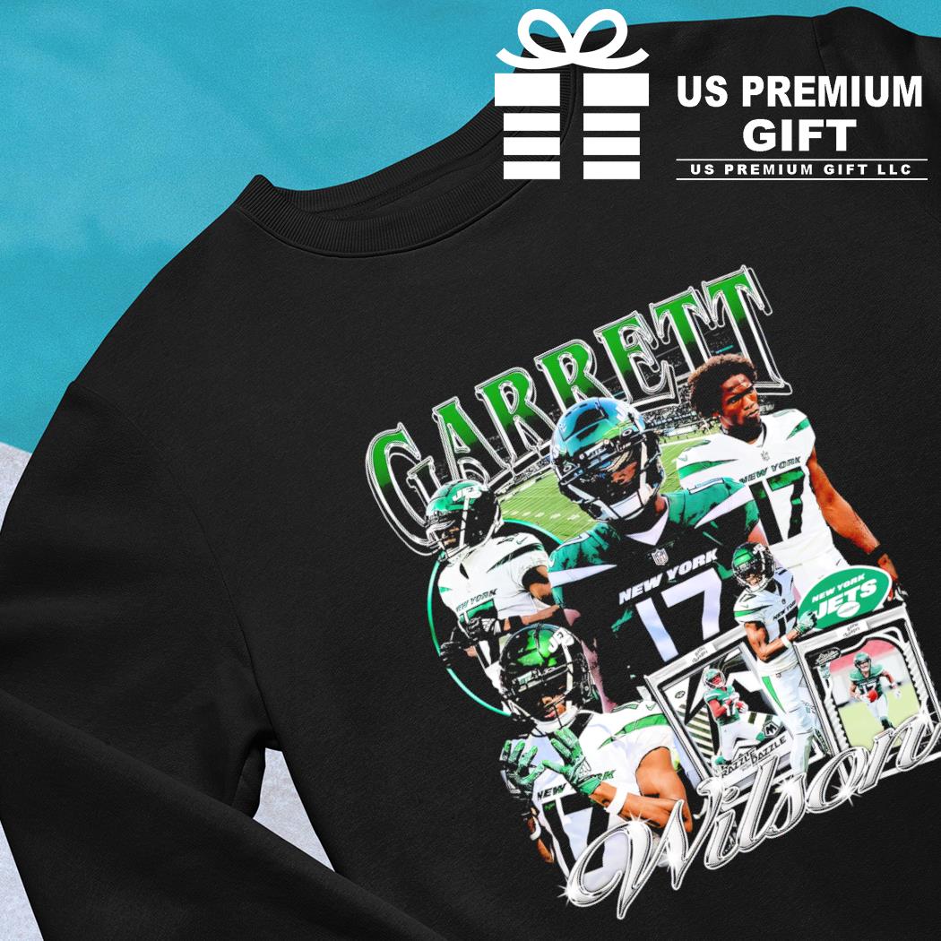 Official garrett Wilson 17 New York Jets football retro poster shirt,  hoodie, sweater, long sleeve and tank top