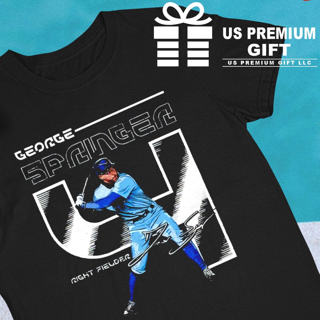 George Springer 4 Toronto Blue Jays baseball player action pose signature  outline gift shirt, hoodie, sweater, long sleeve and tank top