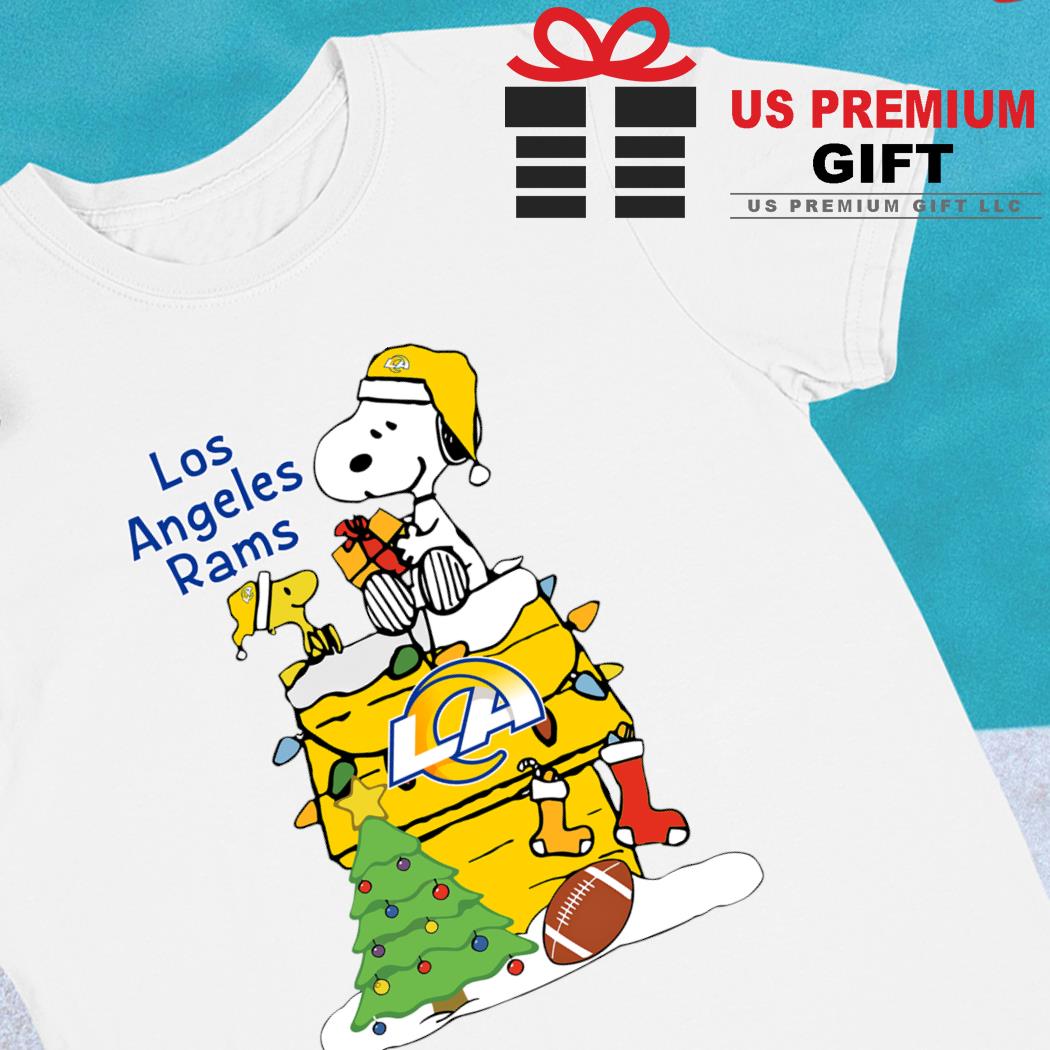 Happy Merry Christmas Snoopy Los Angeles Rams logo gift shirt