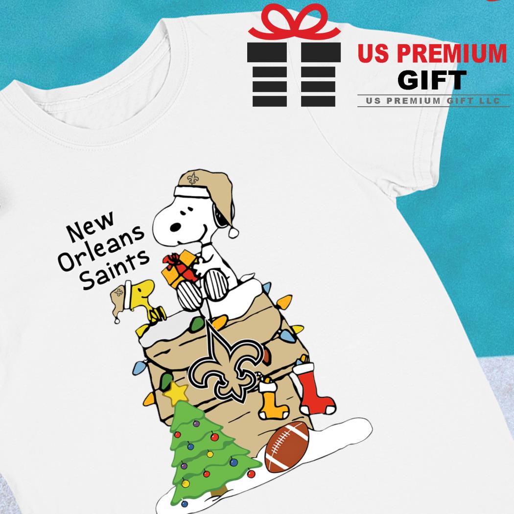 Happy Merry Christmas Snoopy New Orleans Saints logo gift shirt