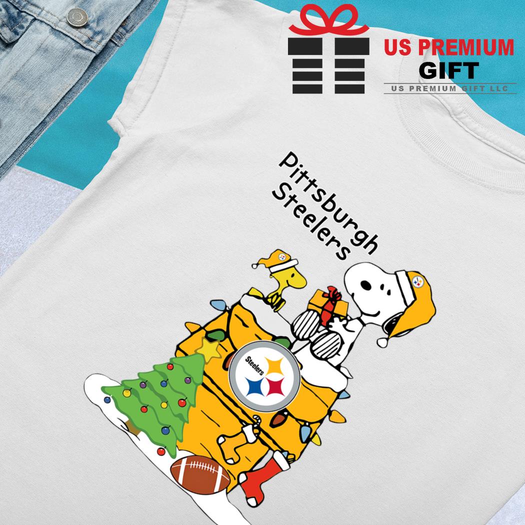 Happy Merry Christmas Snoopy Pittsburgh Steelers logo gift shirt