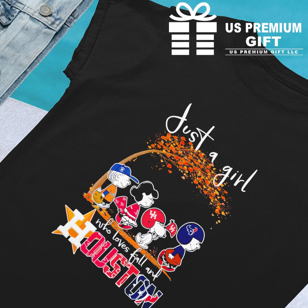 Just A Girl Who Loves Fall And Peanuts Snoopy Houston Astros Shirt, hoodie,  sweater, long sleeve and tank top