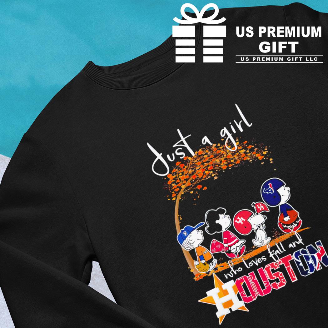 Just A Girl Who Loves Fall And Peanuts Snoopy Houston Astros Shirt, hoodie,  sweater, long sleeve and tank top