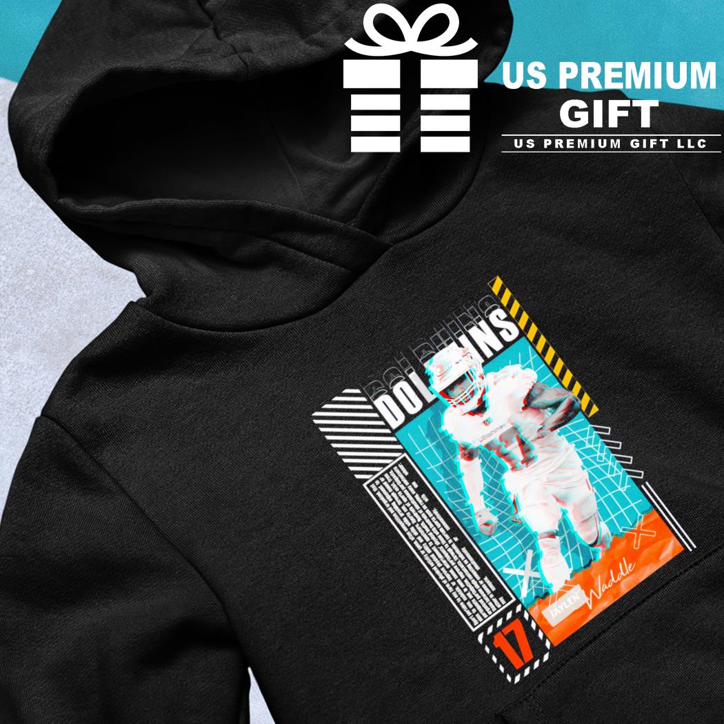 Jaylen Waddle 17 Miami Dolphins football player glitch poster shirt,  hoodie, sweater, long sleeve and tank top