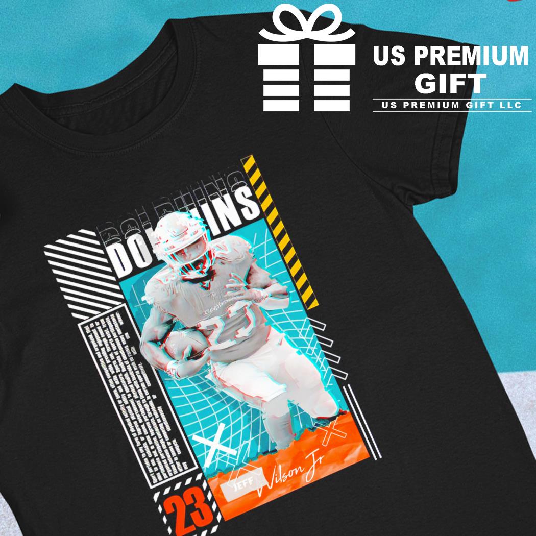 Jeff Wilson Jr 23 Miami Dolphins football player glitch poster shirt,  hoodie, sweater, long sleeve and tank top