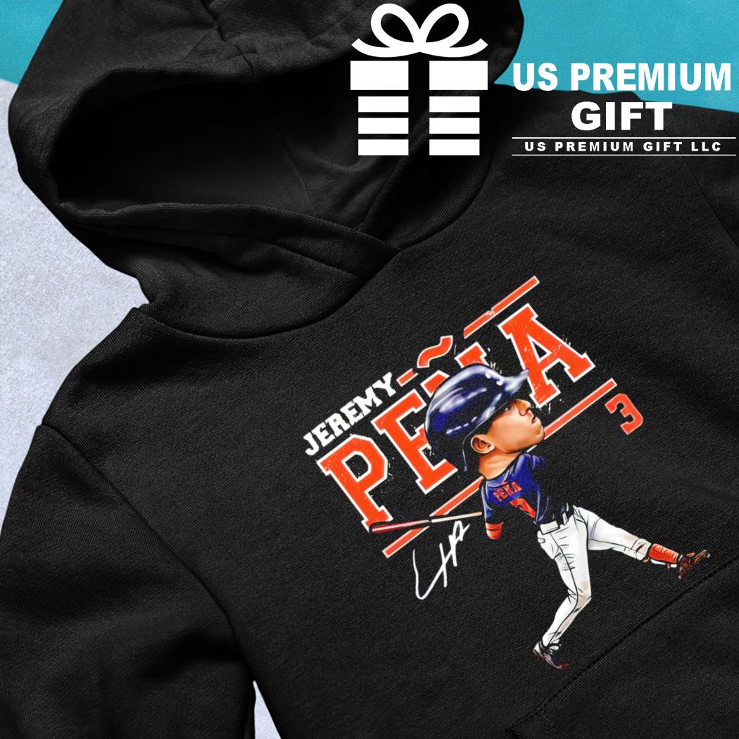 Jeremy Peña 3 Houston Astros baseball player cartoon action pose signature  gift shirt, hoodie, sweater, long sleeve and tank top