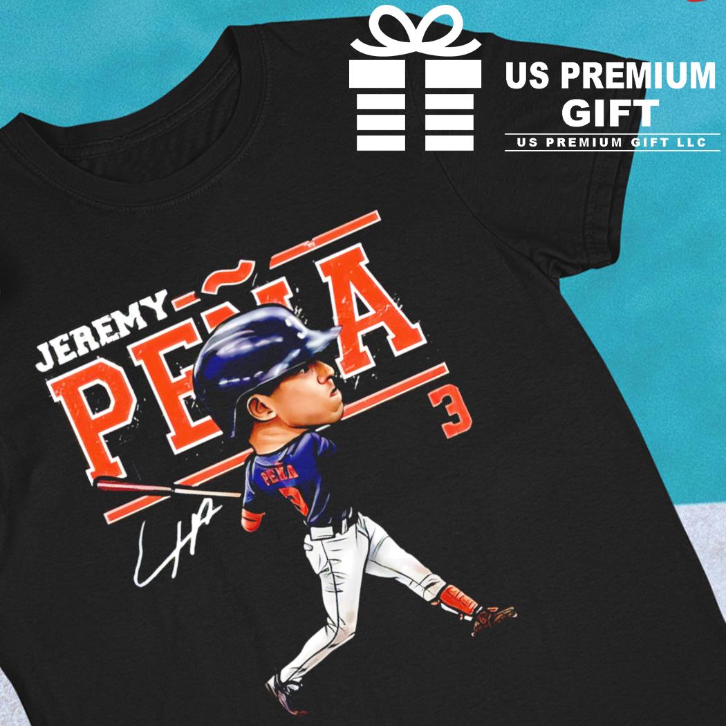 Jeremy Peña 3 Houston Astros baseball player cartoon action pose