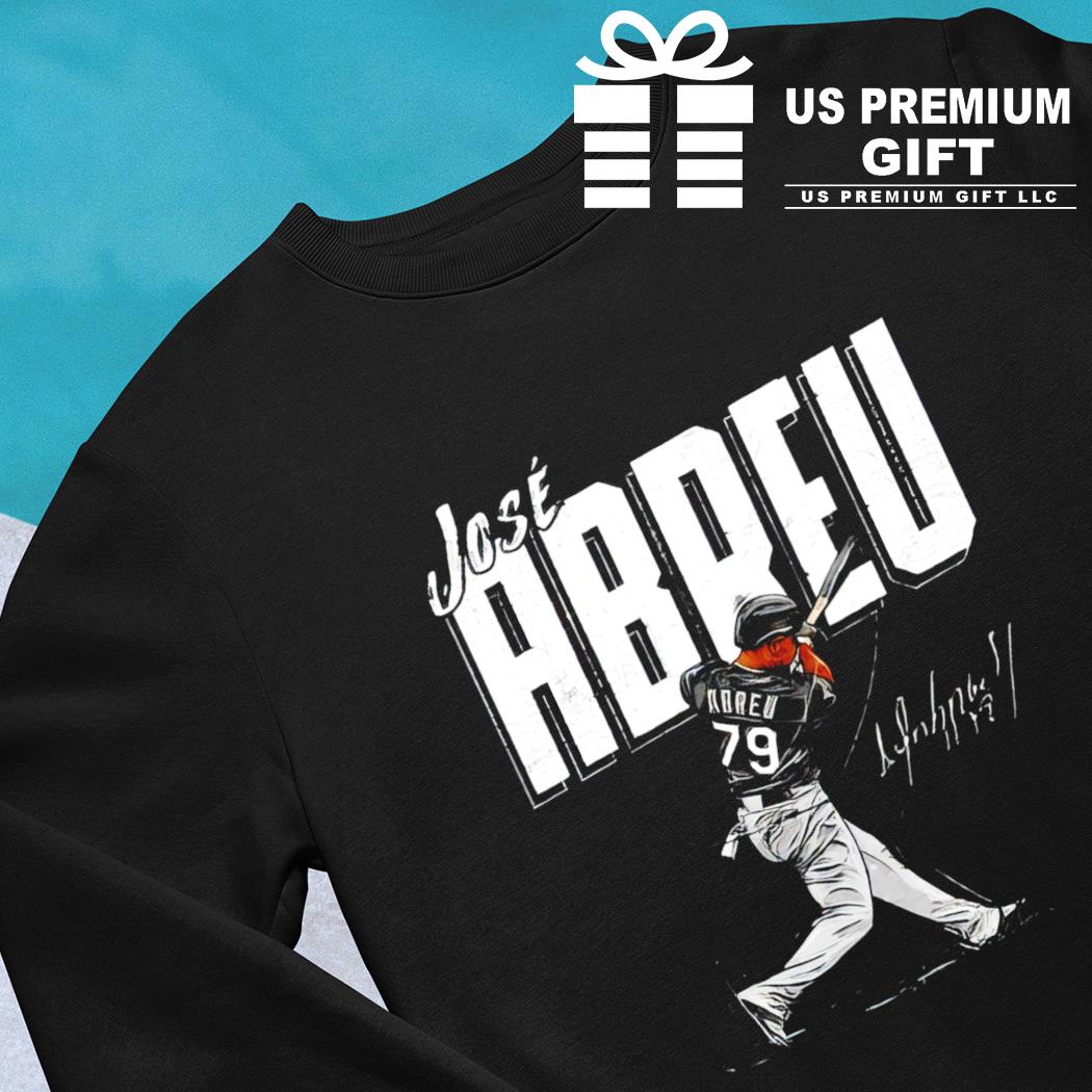José Abreu 79 Chicago White Sox baseball player action pose signature  outline gift shirt, hoodie, sweater, long sleeve and tank top