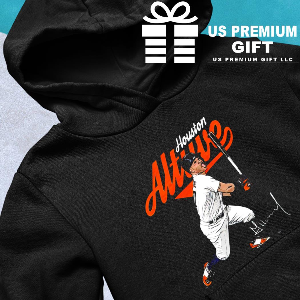 Jose Altuve 27 Houston Astros baseball player action pose signature outline  vertical gift shirt, hoodie, sweater, long sleeve and tank top