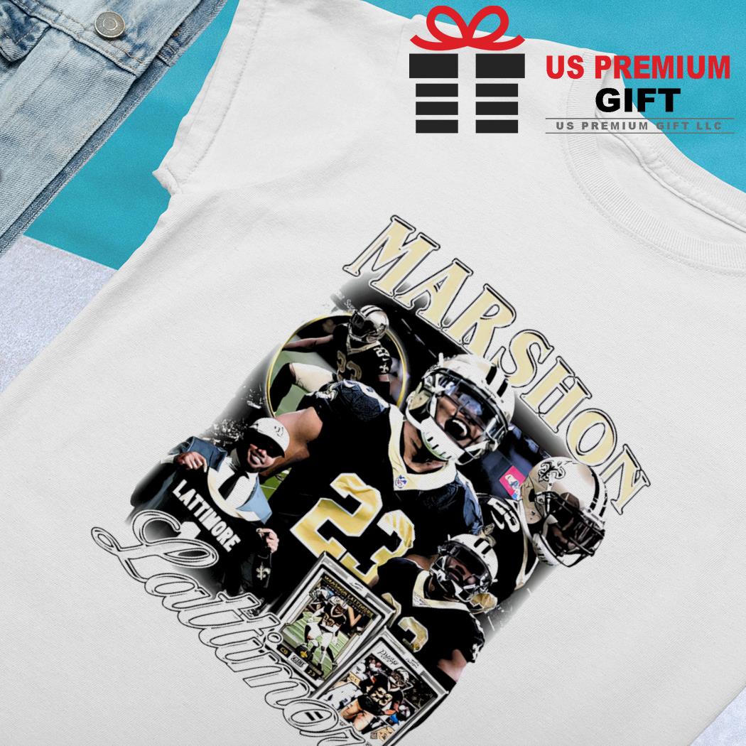 Marshon Lattimore 23 New Orleans Saints football retro poster shirt,  hoodie, sweater, long sleeve and tank top