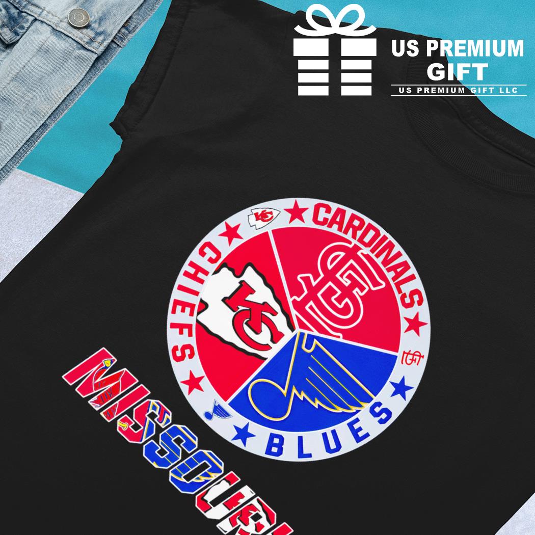 Missouri Cardinals Blues Chiefs circle logo shirt, hoodie, sweater and  v-neck t-shirt