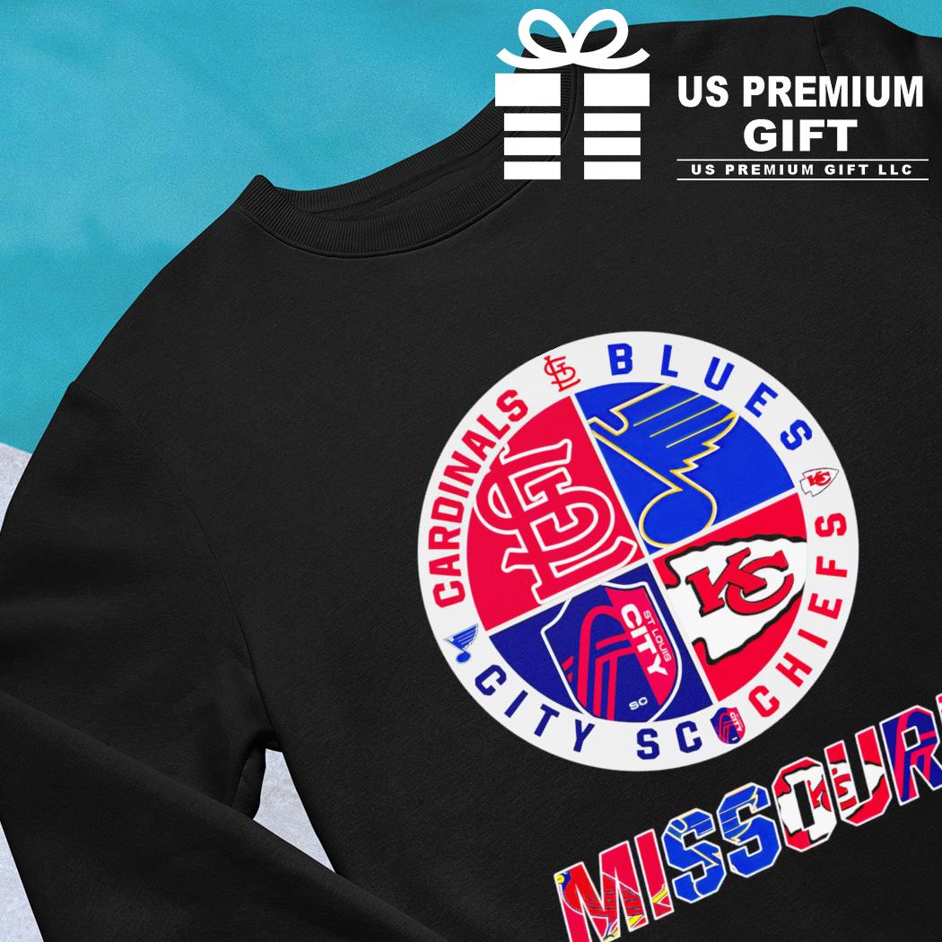 Missouri Cardinals Blues Chiefs circle logo shirt, hoodie, sweater and  v-neck t-shirt