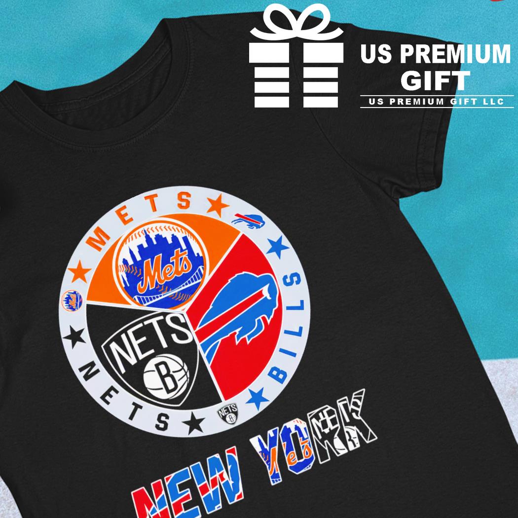 NY Mets Mets Blue Skyline Long Sleeve V-Neck