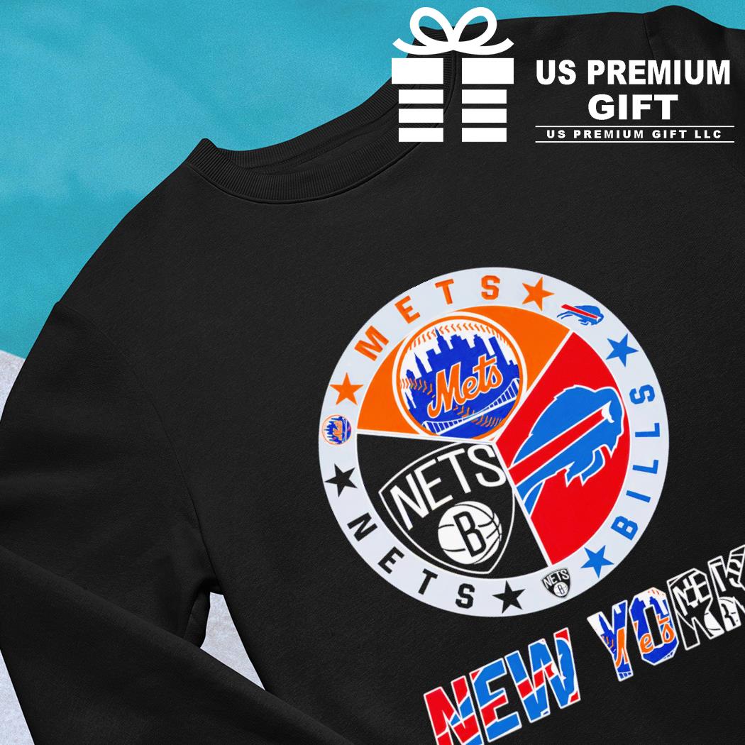 NY Mets Mets Blue Skyline Long Sleeve V-Neck