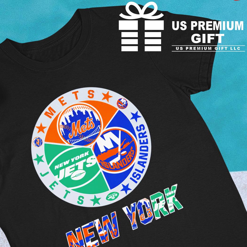 New York Islanders Mets Jets 3 teams sports circle logo shirt, hoodie,  sweater, long sleeve and tank top