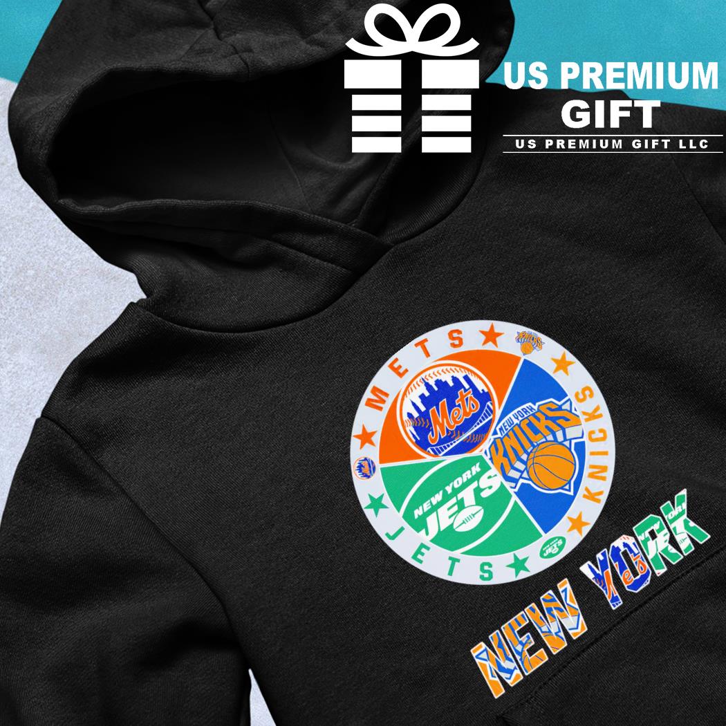 New York Knicks Mets Jets 3 teams sports circle logo shirt, hoodie,  sweater, long sleeve and tank top