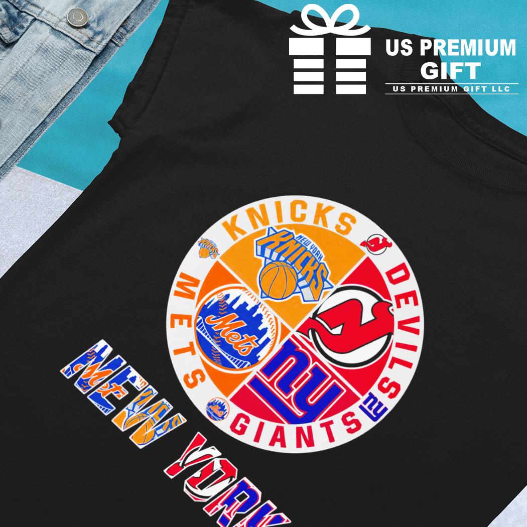 Official Logo New york knicks new york devils new york giants new york mets  2023 shirt, hoodie, sweater, long sleeve and tank top