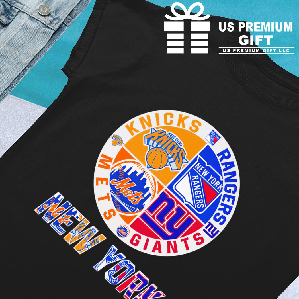 New York Mets Knicks Rangers Giants 4 teams sports circle logo shirt,  hoodie, sweater, long sleeve and tank top