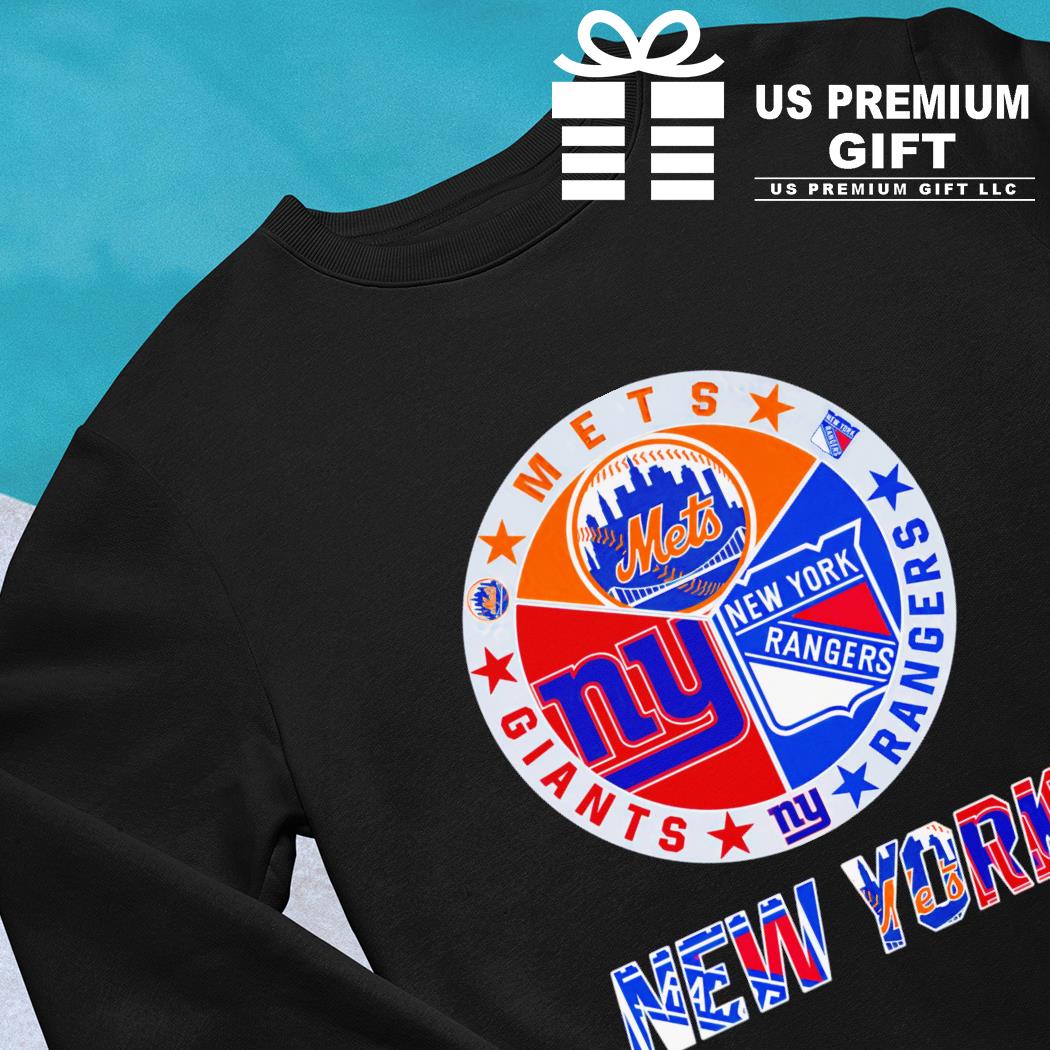 New York Knicks Mets Giants 3 teams sports circle logo shirt, hoodie,  sweater, long sleeve and tank top