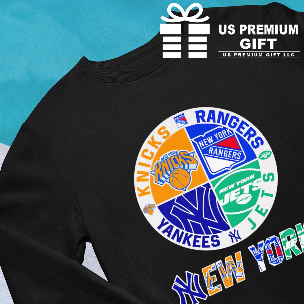 New york giants new york yankees new york rangers new york knicks new york  jets new york mets new york city 2023 logo shirt, hoodie, sweater, long  sleeve and tank top