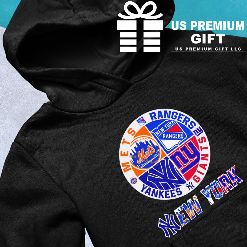 New York Yankees Mets Rangers Giants 4 teams sports circle logo shirt,  hoodie, sweater, long sleeve and tank top