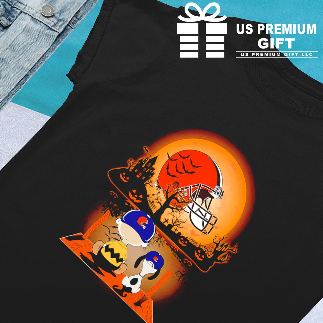 Peanuts Snoopy Halloween Cleveland Browns Indians Cavaliers And Buckeyes  2023 Shirt - Limotees