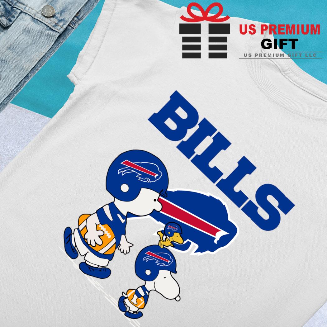 The Buffalo Bills With Red Snoopy Charlie Brown And Woodstock Shirt