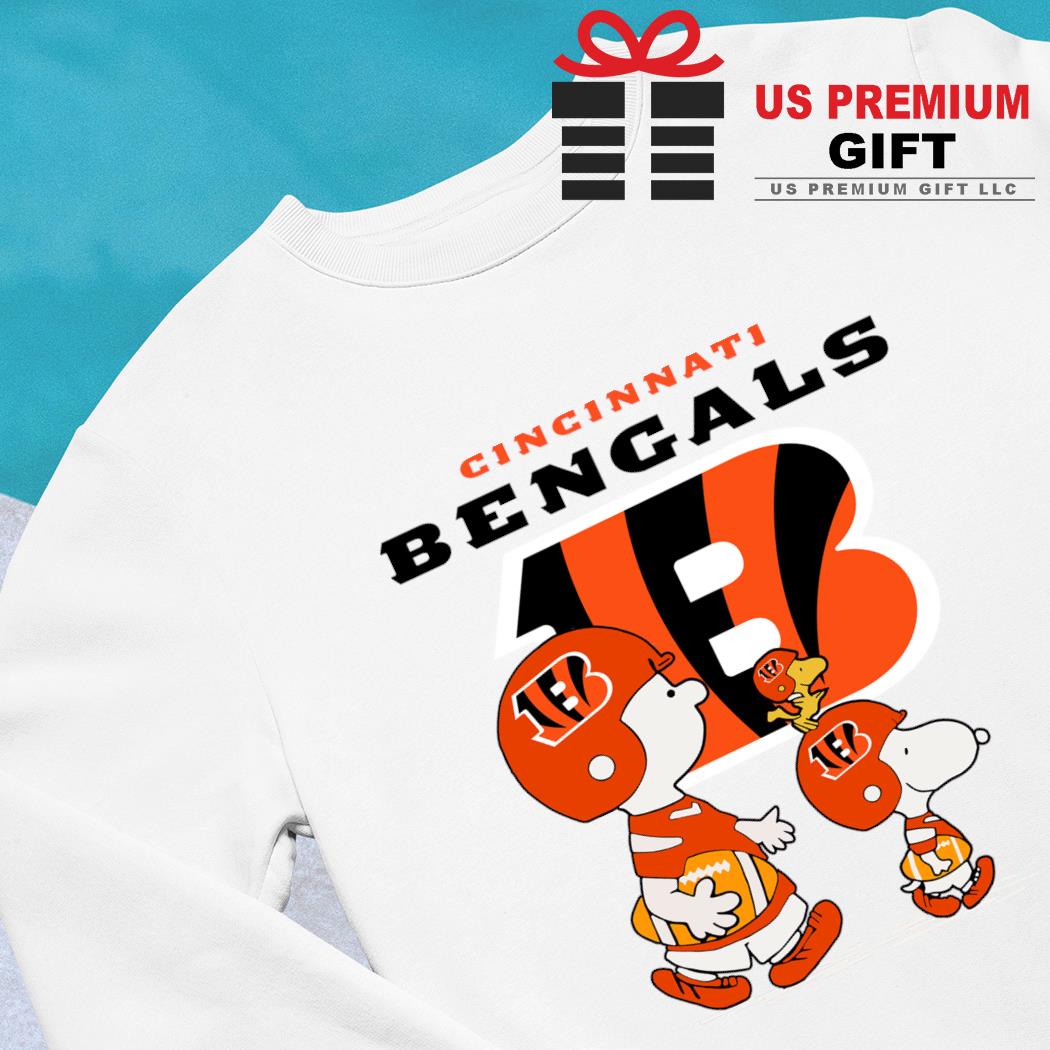 Peanuts Charlie Brown Snoopy Woodstock cartoon Cincinnati Bengals football  logo gift shirt, hoodie, sweater, long sleeve and tank top