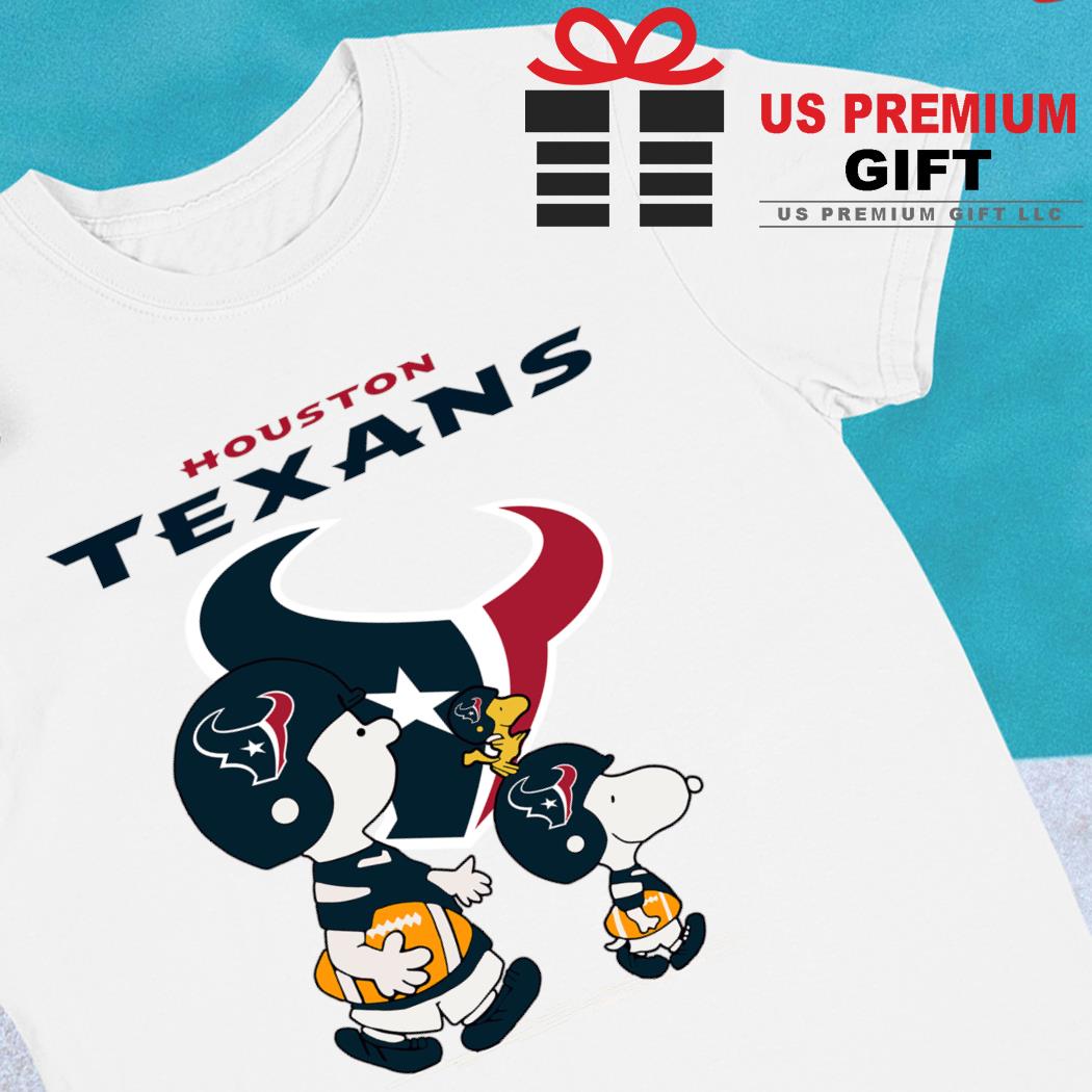 Peanuts Charlie Brown Snoopy Woodstock cartoon Houston Texans football logo  gift shirt, hoodie, sweater, long sleeve and tank top