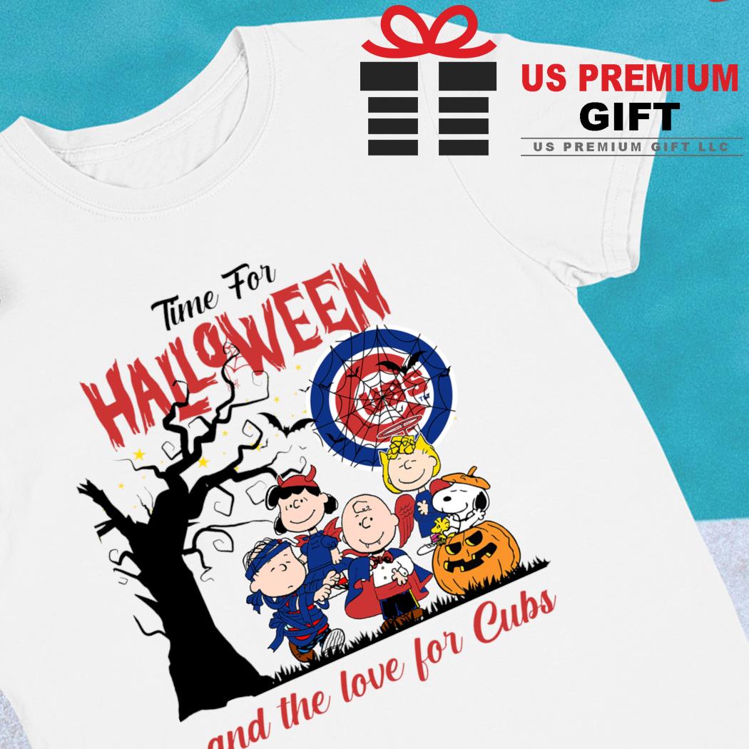 Peanuts Time For Halloween And The Love For Chicago Cubs Logo 2023 Shirt