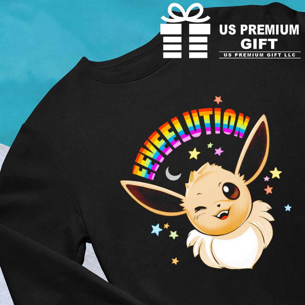 Pokemon Eevee eeveelution rainbow character shirt, hoodie, sweater