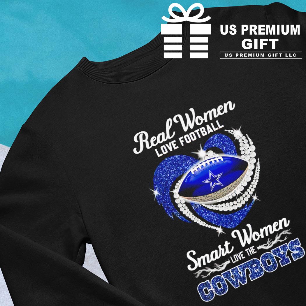 Real women love football smart women love the Dallas Cowboys heart logo  shirt, hoodie, sweater, long sleeve and tank top