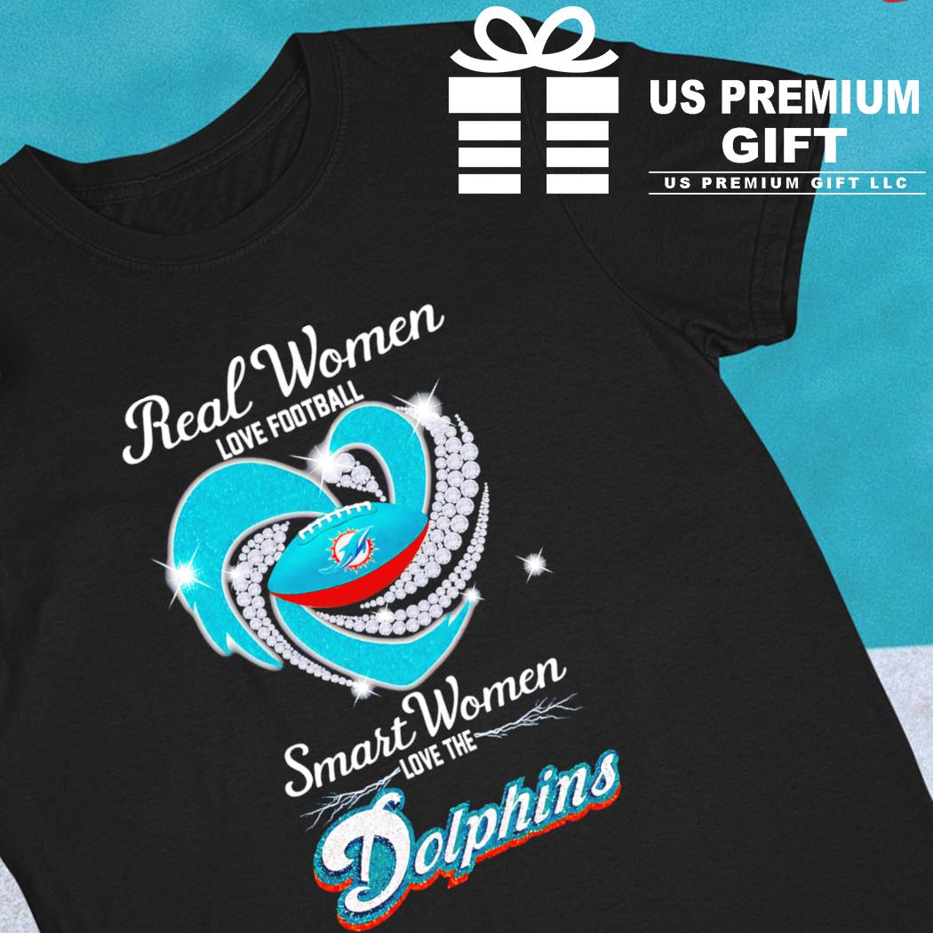 Real women love football smart women love the Miami Dolphins heart logo  gift shirt, hoodie, sweater, long sleeve and tank top
