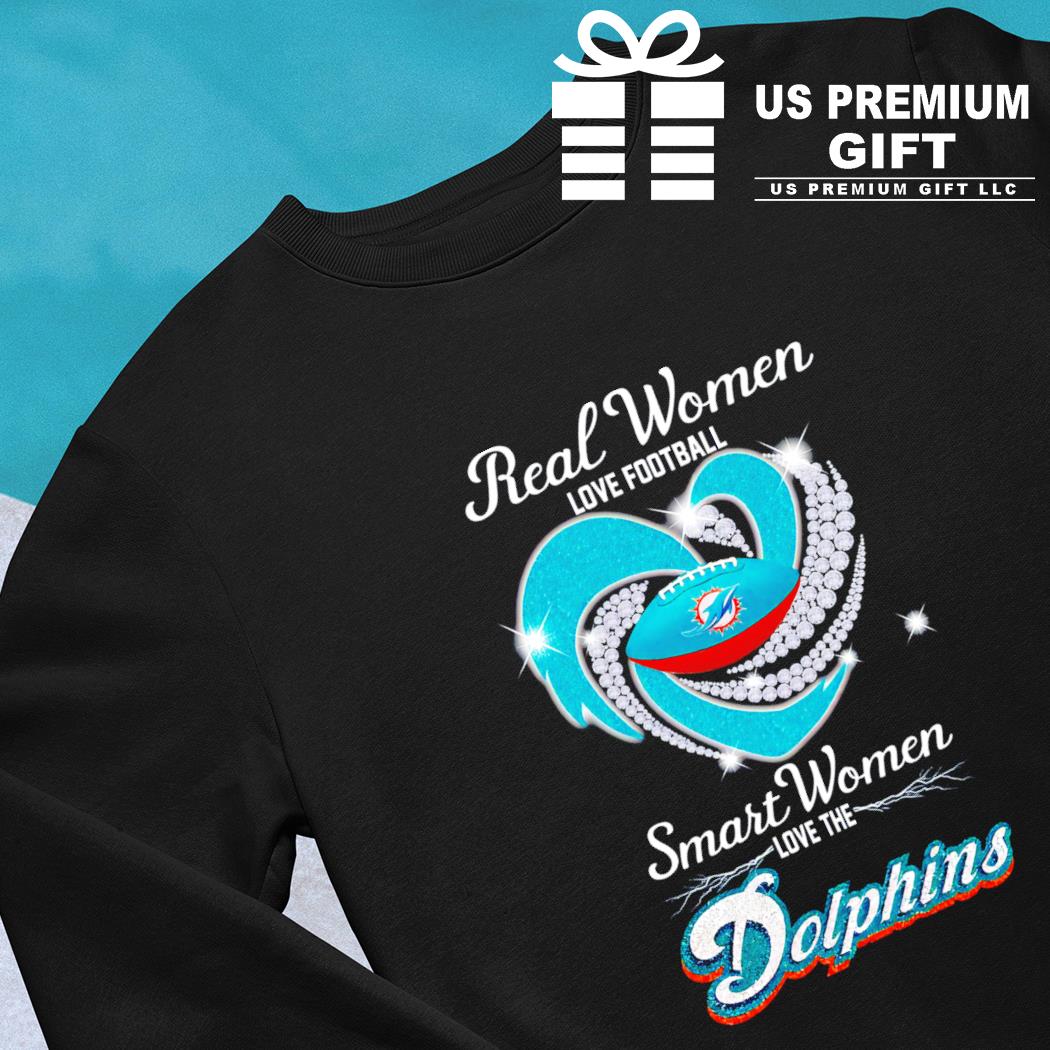 Real women love football smart women love the Miami Dolphins heart logo  gift shirt, hoodie, sweater, long sleeve and tank top