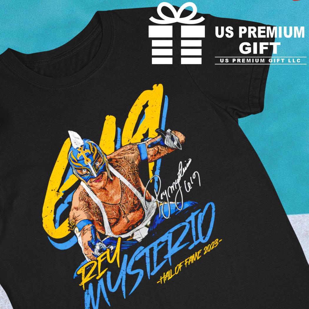 Men's Powder Blue Rey Mysterio GMOAT Poster T-Shirt