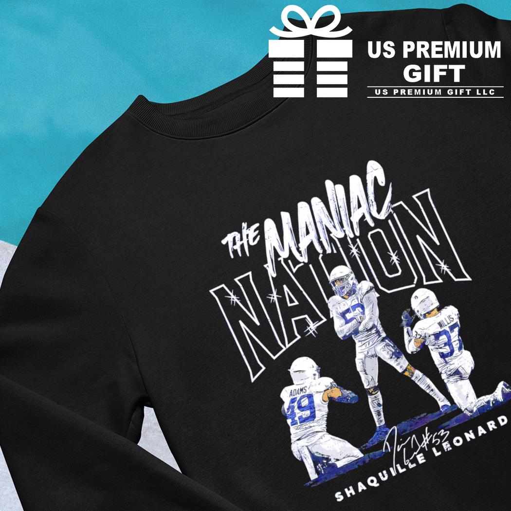 Shaquille Leonard 53 Indianapolis Colts football player the Maniac nation  signature funny shirt, hoodie, sweater, long sleeve and tank top