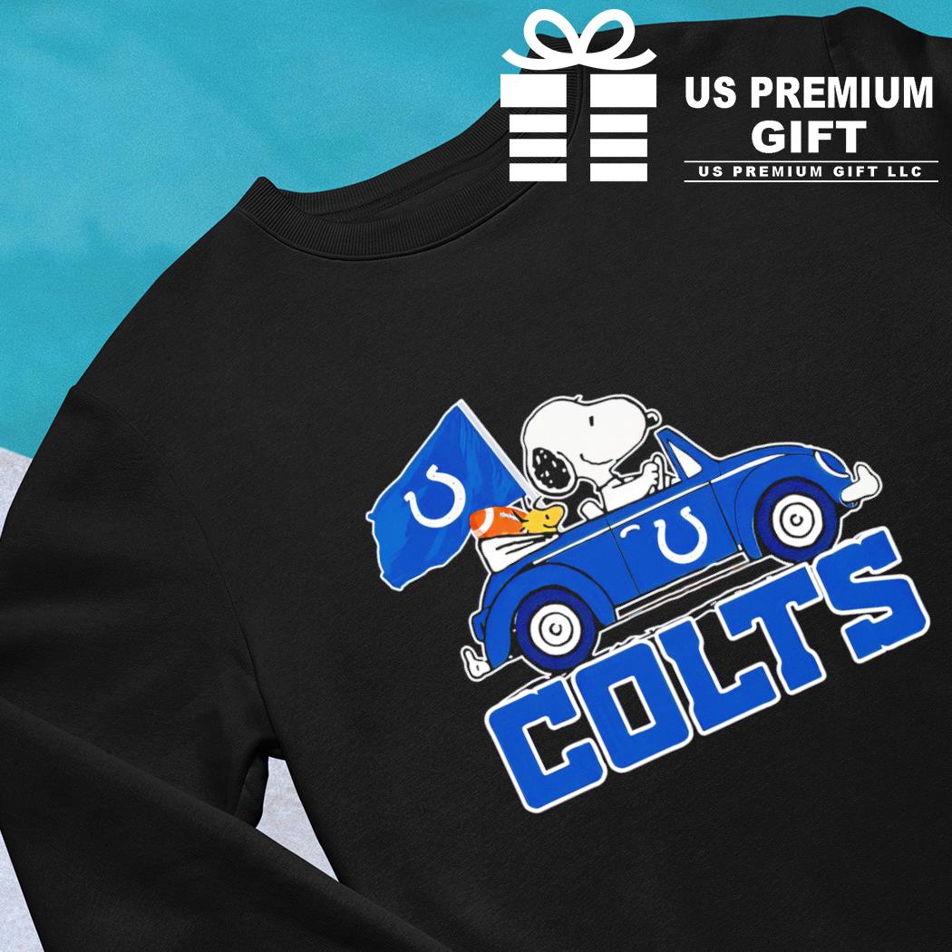 Snoopy drive a car Indianapolis Colts logo gift shirt, hoodie