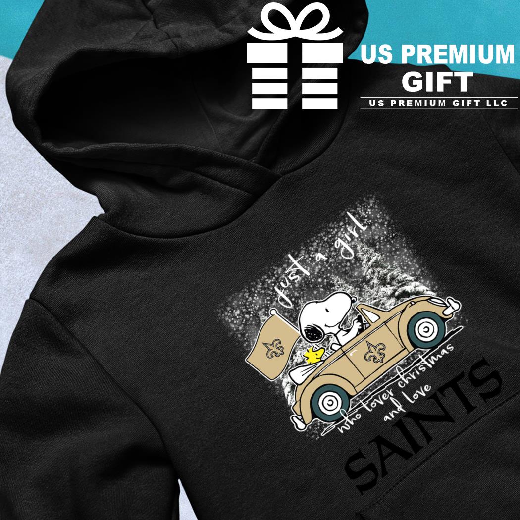 Snoopy and Woodstock Peanuts Just A Girl Who Lover Christmas And Love New  Orleans Saints shirt, hoodie, sweater, long sleeve and tank top