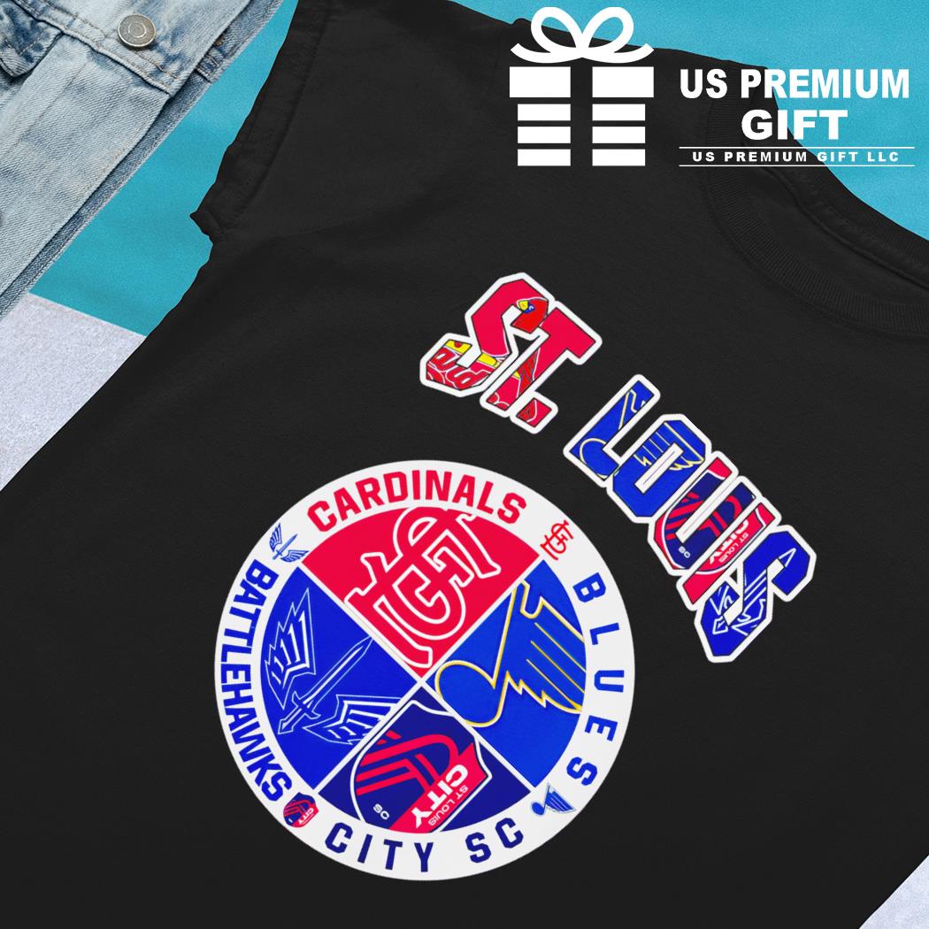 St. Louis Cardinals Blues City Sc Battlehawks 4 teams sports circle logo  2023 shirt, hoodie, sweater, long sleeve and tank top