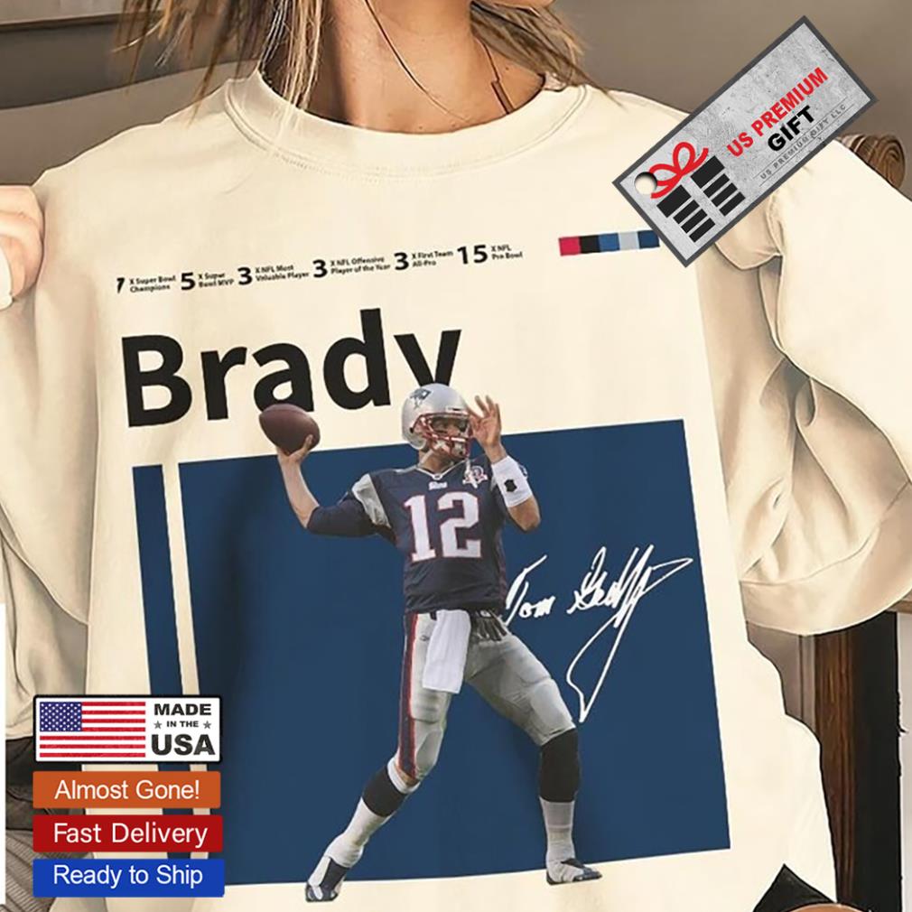 Tom Brady 12 player signature football shirt, hoodie, sweater, long sleeve  and tank top