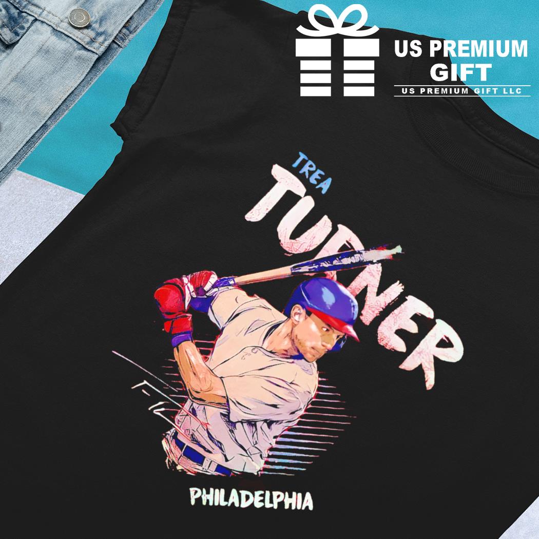 Trea Turner Philadelphia Phillies baseball player action pose signature  outline gift shirt, hoodie, sweater, long sleeve and tank top