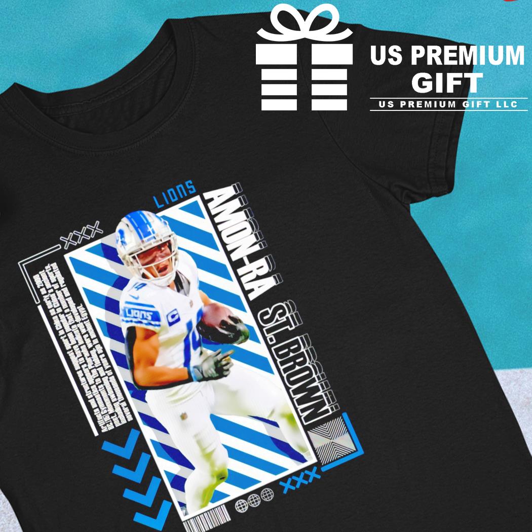 Amon Ra St Brown 14 Detroit Lions football player pose poster gift shirt,  hoodie, sweater, long sleeve and tank top