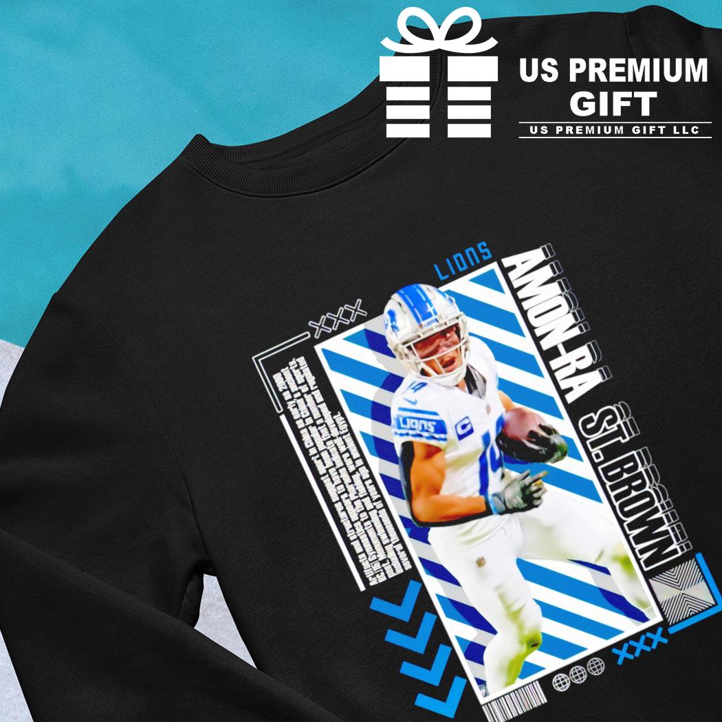 Amon Ra St Brown 14 Detroit Lions football player pose poster gift shirt,  hoodie, sweater, long sleeve and tank top