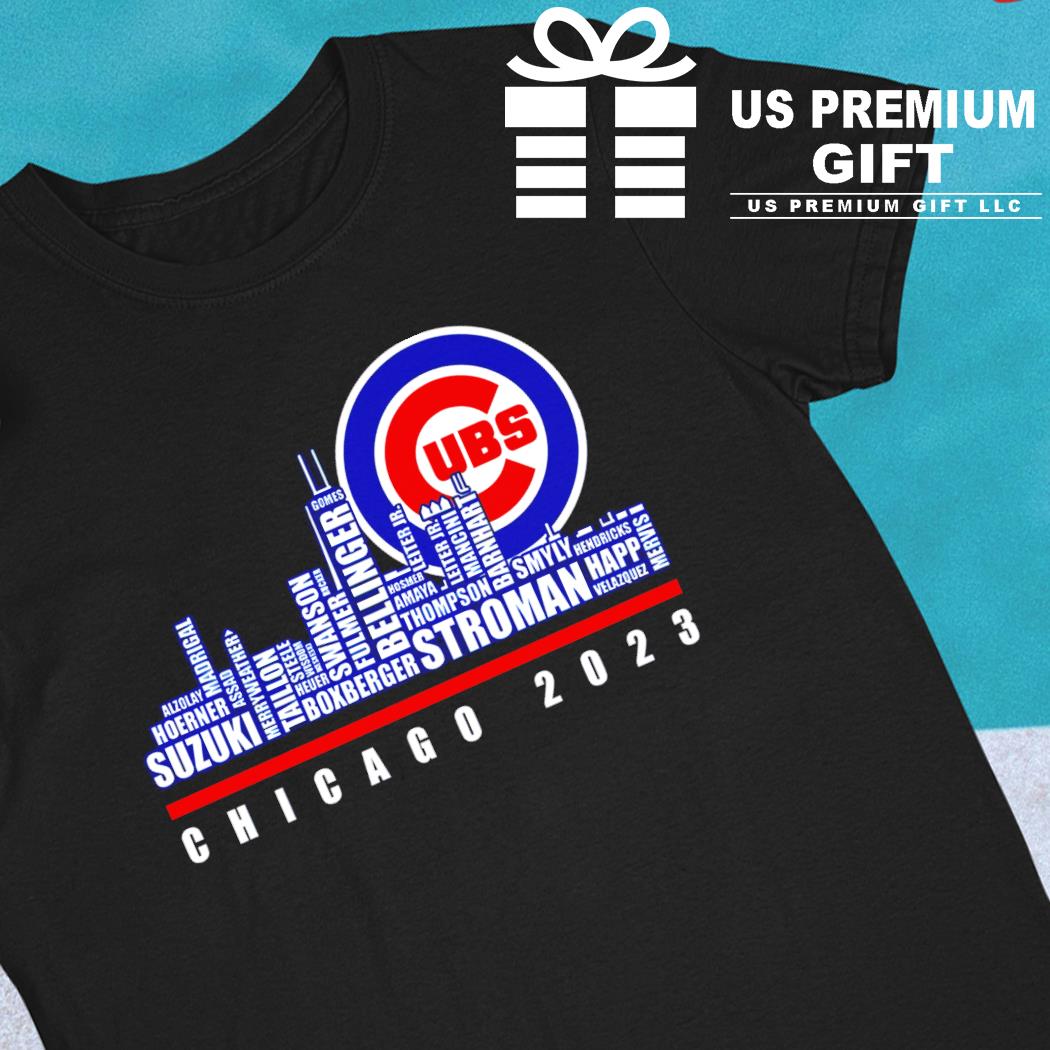 Chicago Cubs 2023 city skyline baseball gift shirt, hoodie
