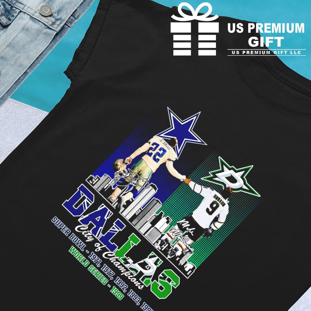 Emmitt Smith and Mike Modano Dallas City of Champions signatures shirt,  hoodie, sweater, long sleeve and tank top