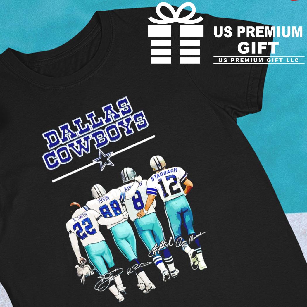 Dallas Cowboys Tyler Smith 22 Michael Irvin 88 Michael Irvin 12 Troy  Kenneth Aikman 8 player signature football poster sport shirt, hoodie,  sweater, long sleeve and tank top