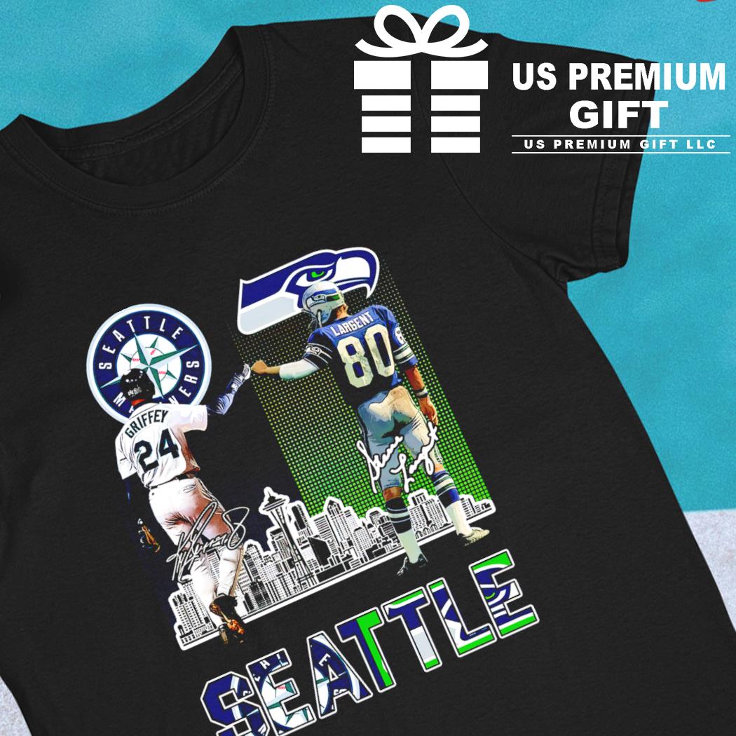 George Griffey 24 Seattle Mariners and Steve Largent 80 Seattle Seahawks  signature sport gift shirt, hoodie, sweater, long sleeve and tank top