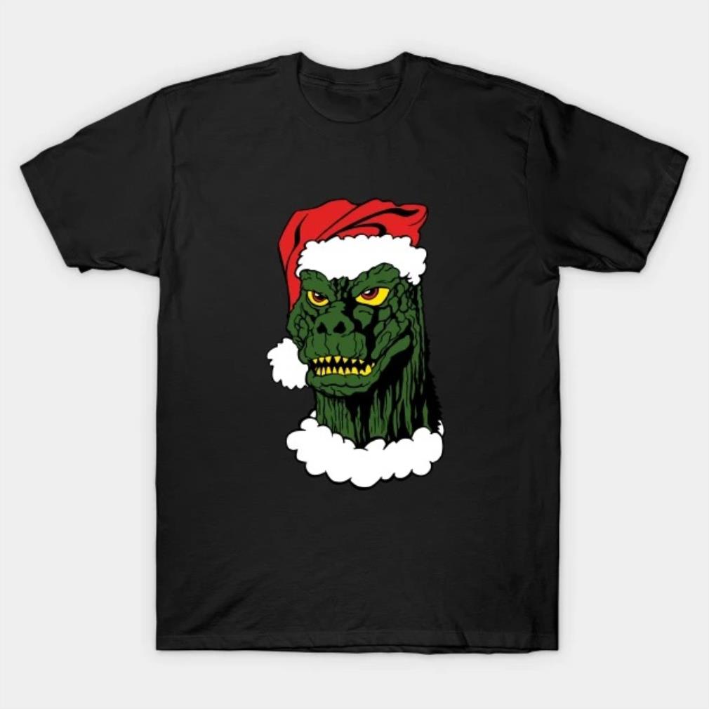 Godzilla Santa Hat Baseball Jersey Shirt